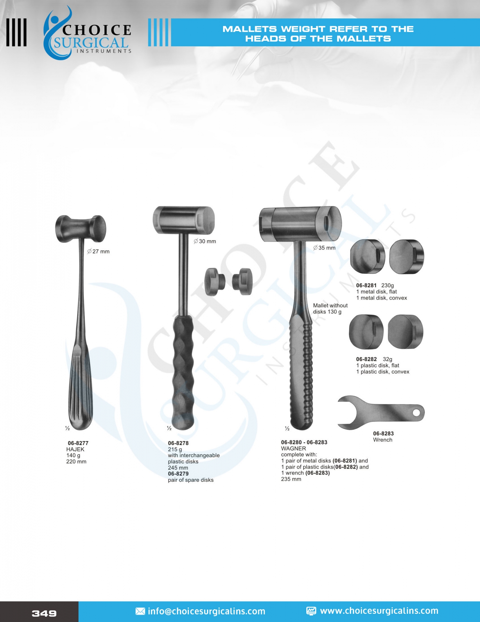 Mallets, Tampers, Chisels, Gauges, Bone Holding Forceps, Bone Rongeurs, Bone Cutting Forceps, Menisc